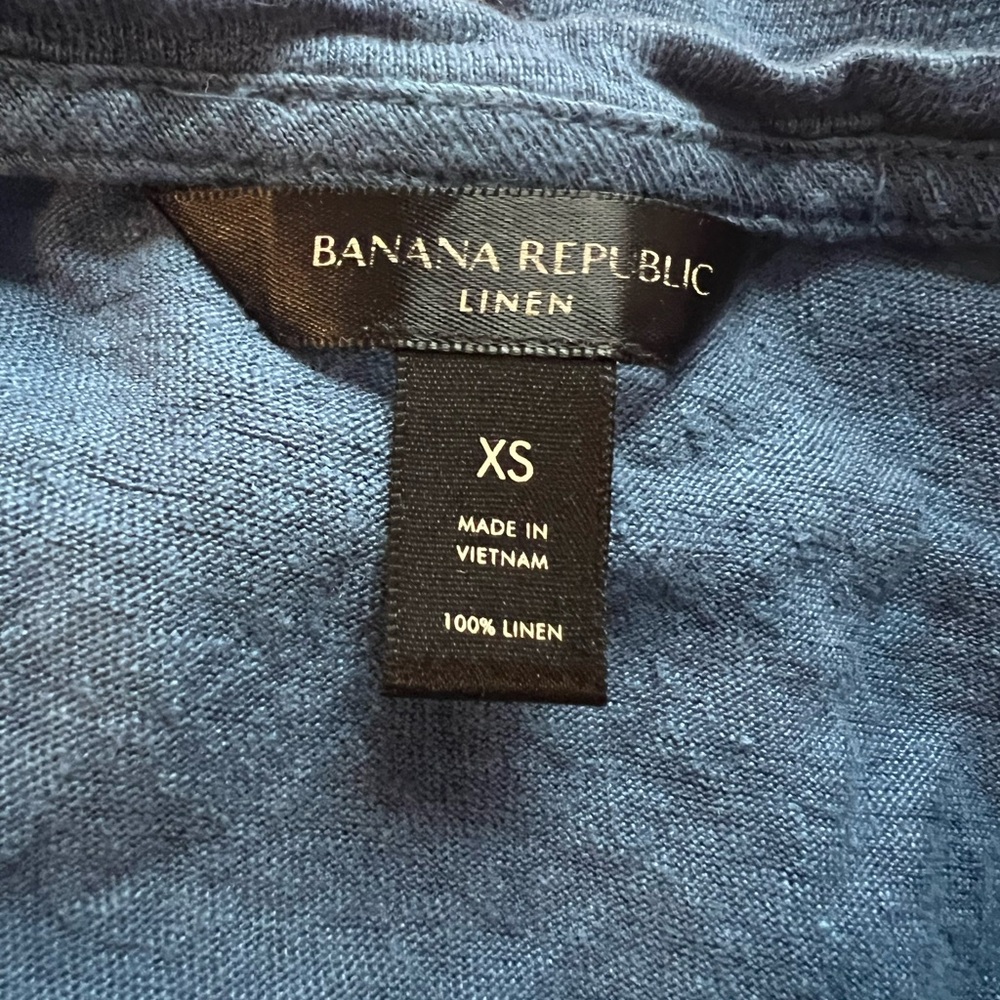 Banana Republic 100% Linen Tie-Front Tank Top Blue Size XS - Picture 7 of 7